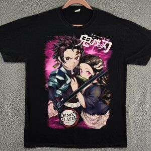 Demon Slayer Anime T Shirt Mens XL Double Sided Graphic Tee
